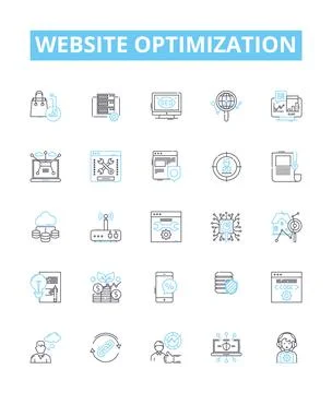 Website optimization vector line icons set. Optimization, Website, SEO イラスト素材