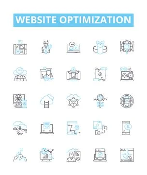Website optimization vector line icons set. Optimization, Website, SEO イラスト素材