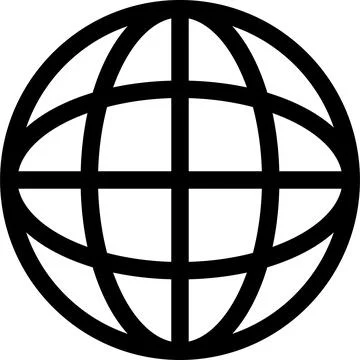 Website or internet network line art icon symbol for apps and websites. wor.. Stock Illustration