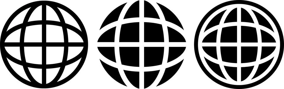 Website or internet network line and flat art icon symbol set for apps and .. Stock Illustration