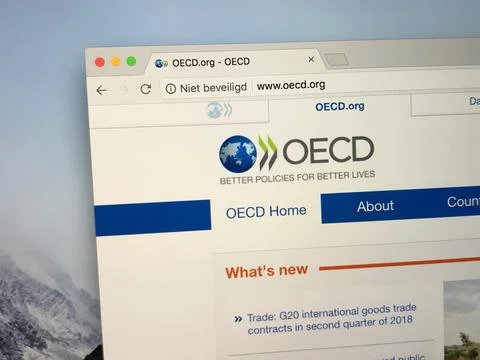 Website The Organisation for Economic Co-operation and Development or OECD Stock Photos