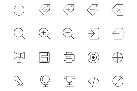 Website Outline UI Icons Pack Stock Illustration