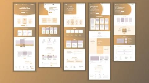 Website Page . Business Agency. Web Page. Landing Design Template. Network Stock Illustration