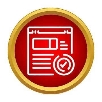 Website page with check mark verifying optimization success Stockillustratie