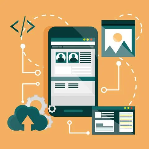 Website page development Stock Illustration
