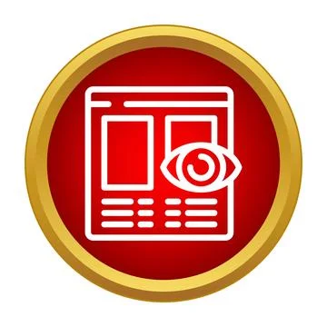 Website page displaying an eye for view tracking Stock Illustration