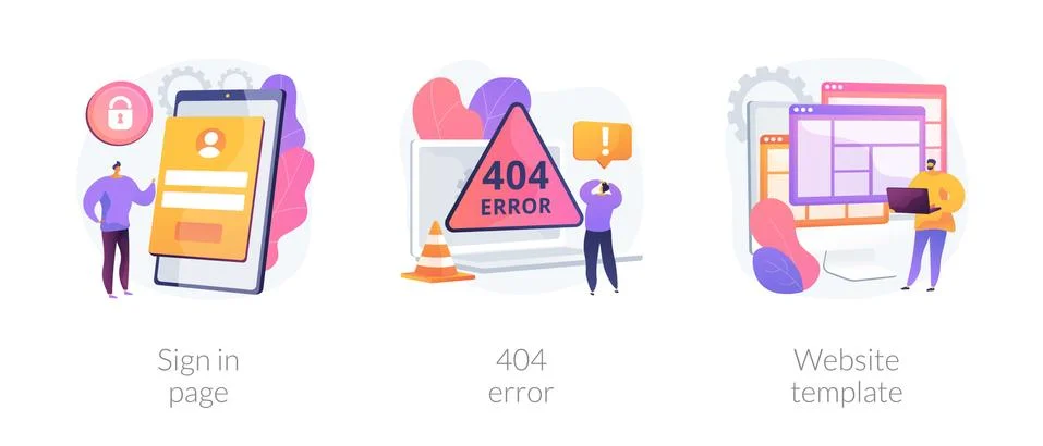 Website page interface abstract concept vector illustrations. Stock Illustration