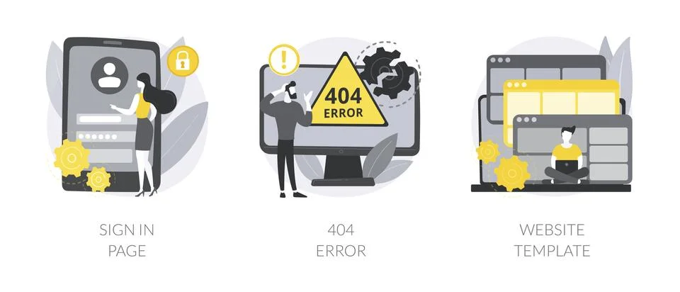 Website page interface abstract concept vector illustrations. Stock Illustration