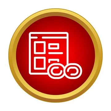 Website page with linked chain icons Illustrazione stock