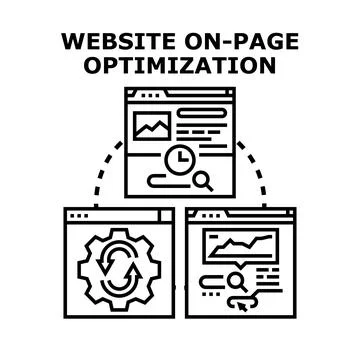 Website on page optimization concept for digital marketing Illustrazione stock