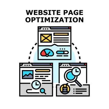 Website page optimization concept for digital marketing Stock Illustration