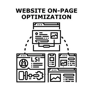 Website on page optimization for digital content strategy Stock Illustration