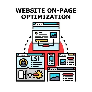 Website on page optimization for digital content strategy Stock Illustration