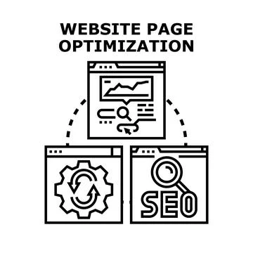 Website page optimization improving online search engine results 스톡 일러스트
