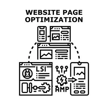 Website page optimization improving web development and user experience Stock Illustration