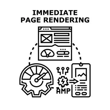 Website page rendering speed optimization concept Stockillustratie