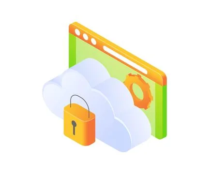 Website page Security on cloud storage Stock Illustration