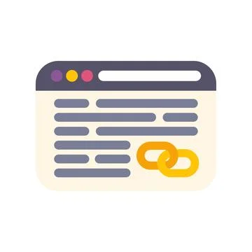 Website page showing link building and digital marketing concept Illustrazione stock