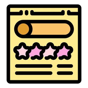 Website page showing three star rating and progress bar Illustrazione stock