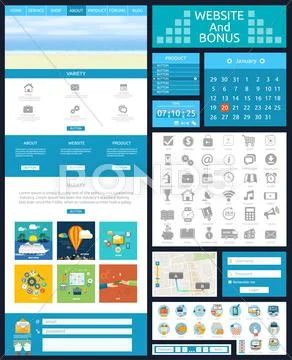 Website page template. Web design Illustrazione stock