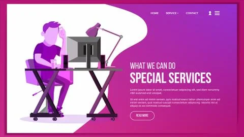 Website Page Vector. Business Website. Site Scheme Template. Cartoon People Stock Illustration