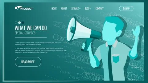 Website Page Vector. Business Website. Achieve The Goal. Cartoon Character Stock Illustration