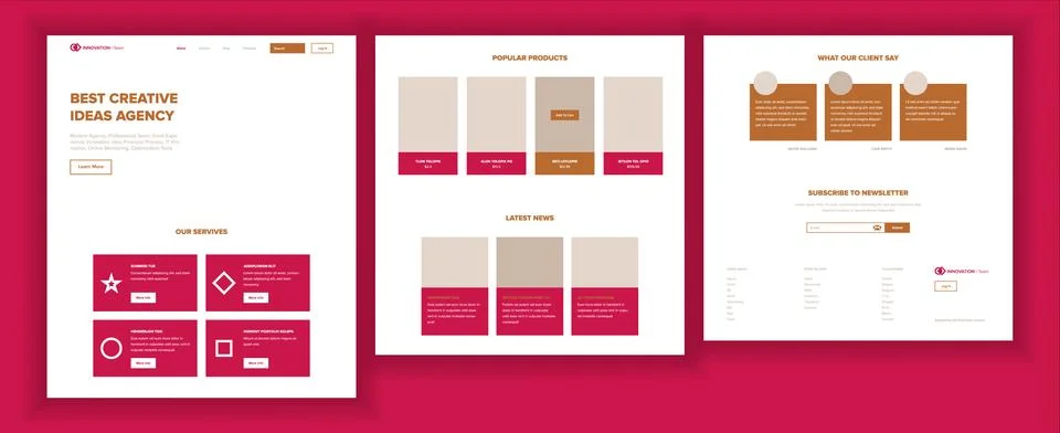 Website Page Vector. Business Website. Web Page. Landing Design Template 스톡 일러스트