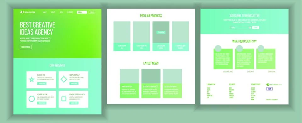 Website Page Vector. Business Website. Web Page. Landing Design Template Illustrazione stock