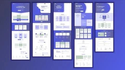 Website Page Vector. Business Website. Web Page. Landing Design Template Stock Illustration