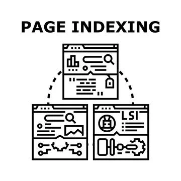 Website pages indexing concept illustration for seo development Stock Illustration