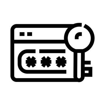 Website password input form with security key icon Stock Illustration