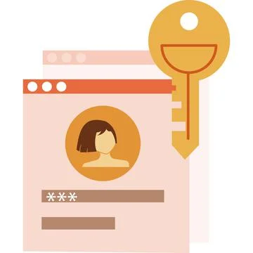 Website password login icon access, secure vector Stock Illustration