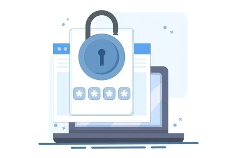Website password security access notification concept on laptop computer イラスト素材
