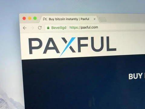 Website of Paxful bitcoin exchange Stock Photos