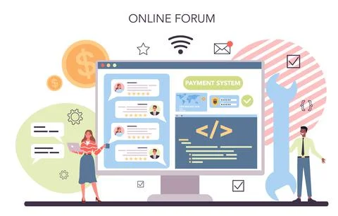 Website payment system testing online service or platform. Stock Illustration