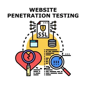 Website penetration testing discovering application vulnerabilities 스톡 일러스트