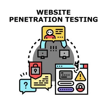 Website penetration testing illustrating cyber security check イラスト素材