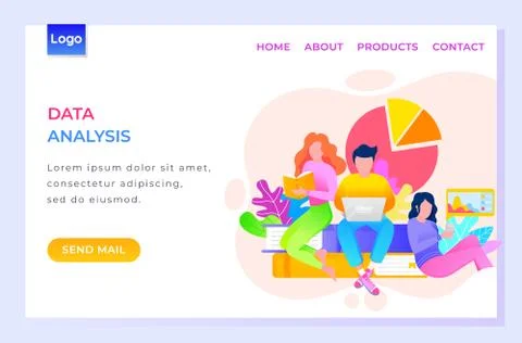 Website, People Doing Data Analysis for Business 스톡 일러스트