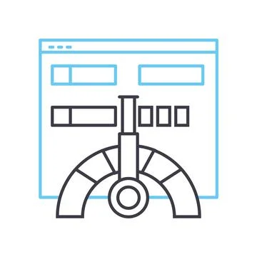 Website performance line icon, outline symbol, vector illustration, concept sign Stock Illustration