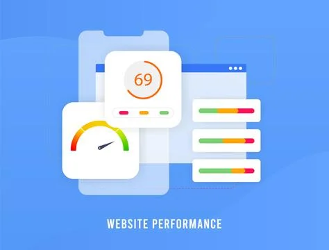 Website Performance Optimization concept. Enhance Web Page Speed for Improved 스톡 일러스트
