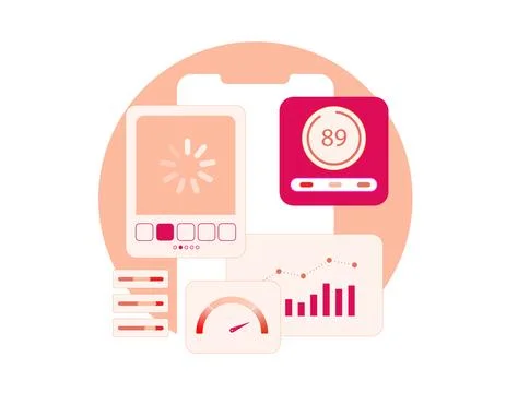 Website performance optimization icon. Web page speed tools for improved SEO Stock Illustration