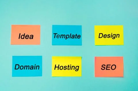 Website plan and project. SEO process information flow chart, design scheme,  Stock Photos
