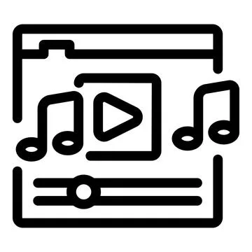 Website playing music through internet streaming service Stock Illustration