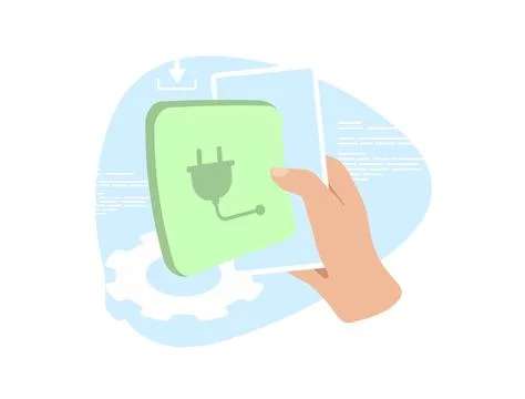 Website plugin for business and personal websites concept. SEO and marketing Stock Illustration