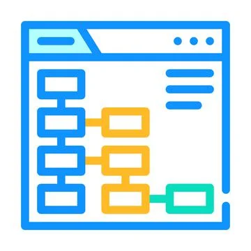 Website position seo optimization color icon vector illustration 库存插图