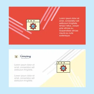Website programming abstract corporate business banner template, horizontal a Stock-Illustration
