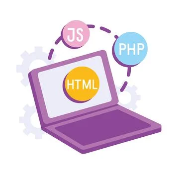 Website programming and coding web development Stock-Illustration
