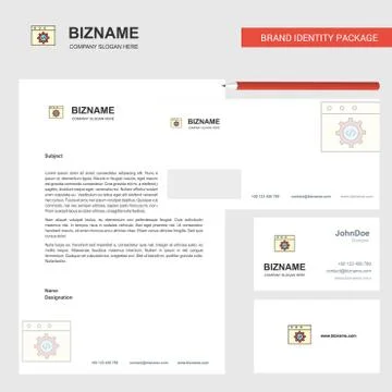 Website programming Business Letterhead, Envelope and visiting Card Design ve Stock Illustration