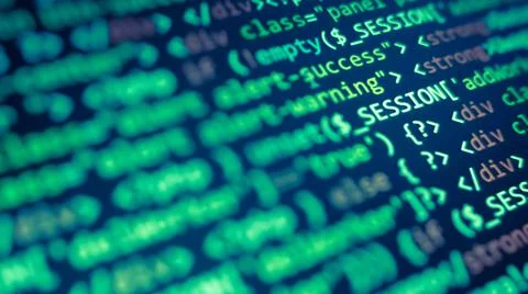 Website programming code. Developer working on software codes in office. 스톡 사진