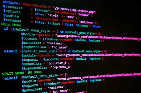 Website programming language Stock Photos